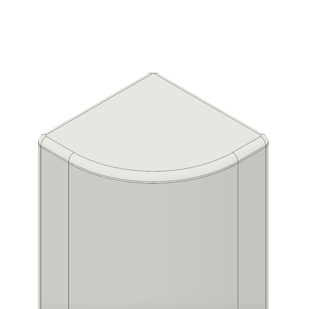 60-120-2 MODULAR SOLUTIONS POLYAMIDE PART<br>END CAP 45MM X 45MM ROUND CORNER LIGHT GRAY